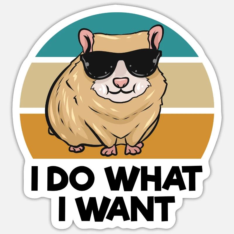 Hamster - Sticker taille S (10 x 10 cm) - blanc mat