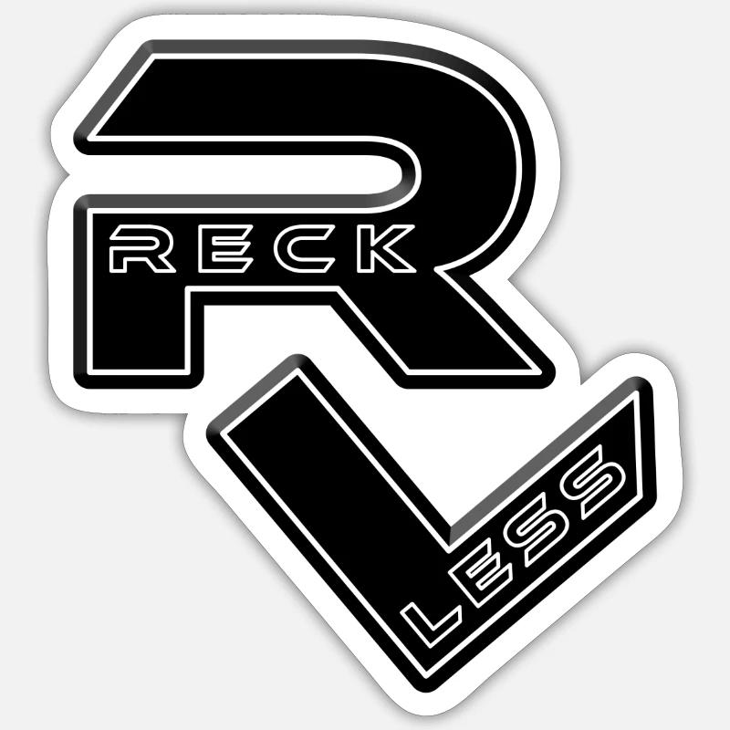 Reckless Gewinner leichtsinnig Sieger Erster Sticker Größe S (10 x 10 cm)