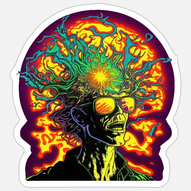 LSD zombie - Sticker size S (10 x 10 cm) - white matte