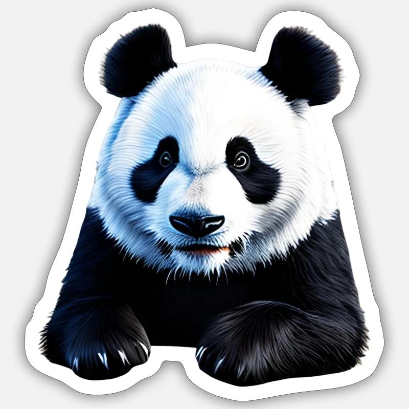 Panda mignon - Sticker taille S (10 x 10 cm) - blanc mat