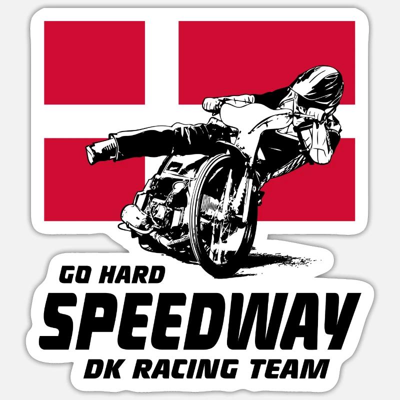 Speedway - Motorcycle Speedway - Sticker taille S (10 x 10 cm) - blanc mat