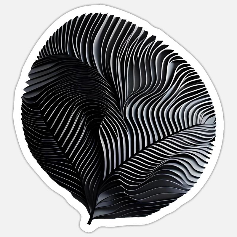 Spirale Ribée Noire et Blanche - Sticker taille S (10 x 10 cm) - blanc mat