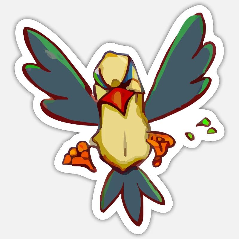 Lik the grumpy bird Sticker size S (10 x 10 cm)
