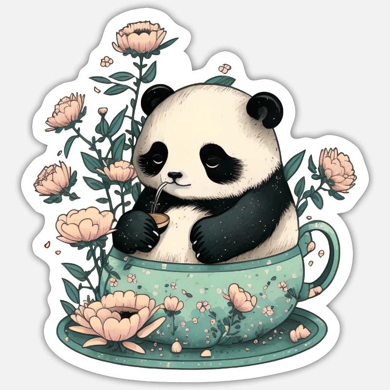 Cute Whimsical Panda Sticker size S (10 x 10 cm)