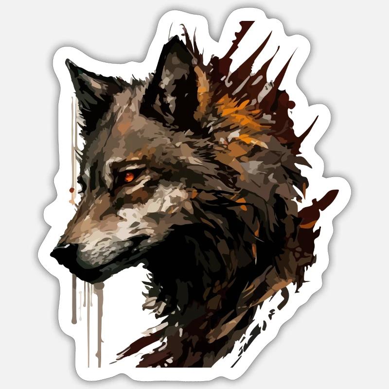 The Wolf - Sticker size S (10 x 10 cm) - white matte