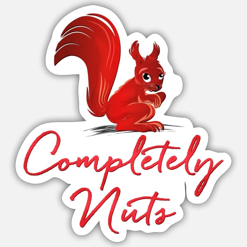 completely nuts this squirrel - Sticker Größe S (10 x 10 cm) - Mattweiß