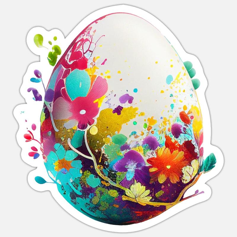 Colorful Easter egg and spring decoration Sticker size S (10 x 10 cm)