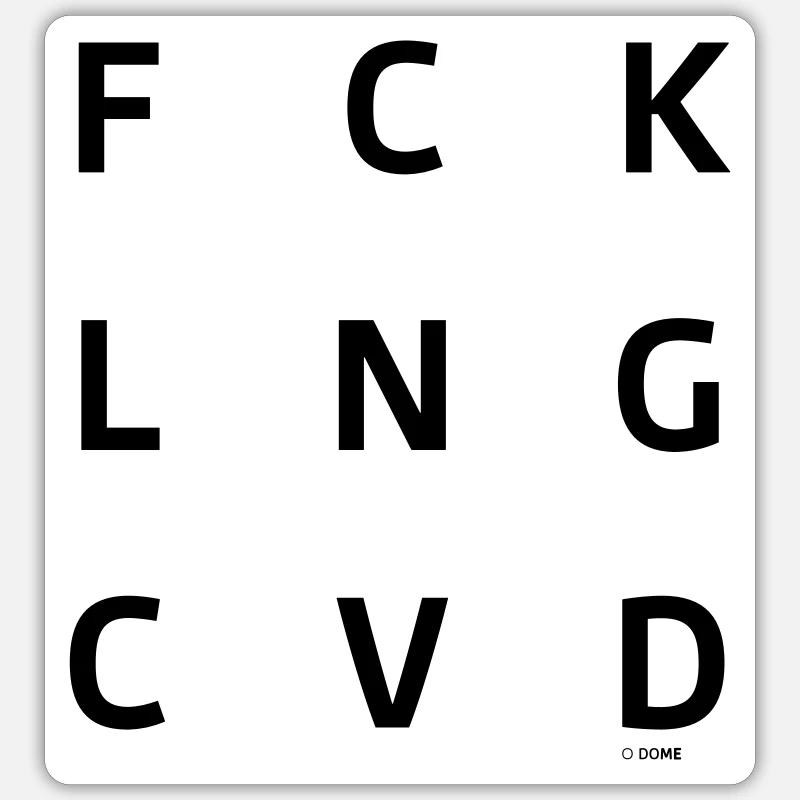 F*ck Long Covid Sticker taille S (10 x 10 cm)
