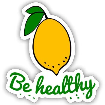 Zitrone, Gesundheit - Sticker Größe S (10 x 10 cm) - Mattweiß - Vorne
