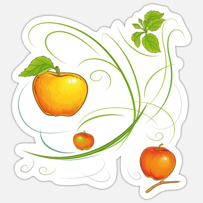 Apples, fruit - Sticker size S (10 x 10 cm) - white matte