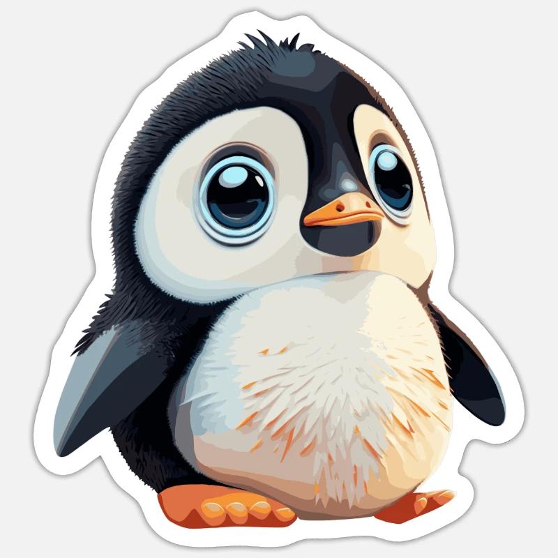 Pingouin - Sticker taille S (10 x 10 cm) - blanc mat
