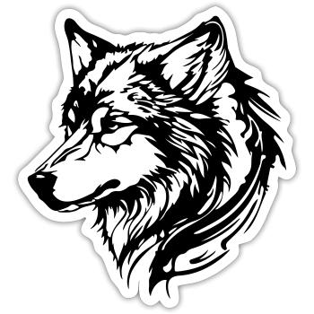 Wolf Kopf - Sticker Größe S (10 x 10 cm) - Mattweiß - Vorne