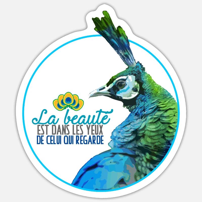 Peacock - Sticker size S (10 x 10 cm) - white matte