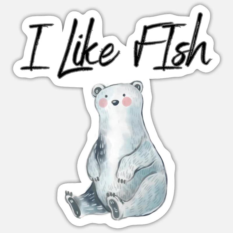 I Like Fish eibär Sticker Größe S (10 x 10 cm)