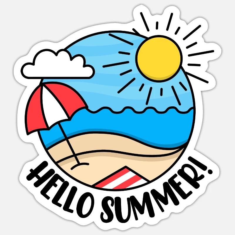 Hello Summer 2 - Sticker size S (10 x 10 cm) - white matte