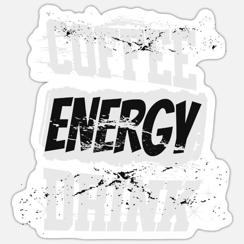 Kaffee liebhaber Grunge Design - Sticker Größe S (10 x 10 cm) - Mattweiß