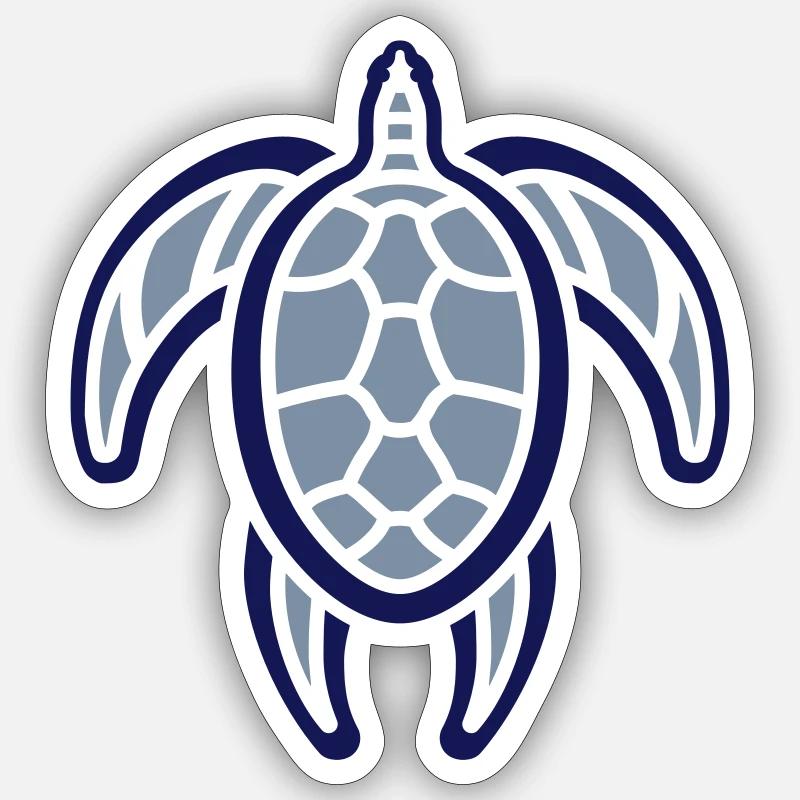Tortue de petite taille - Sticker taille S (10 x 10 cm) - blanc mat