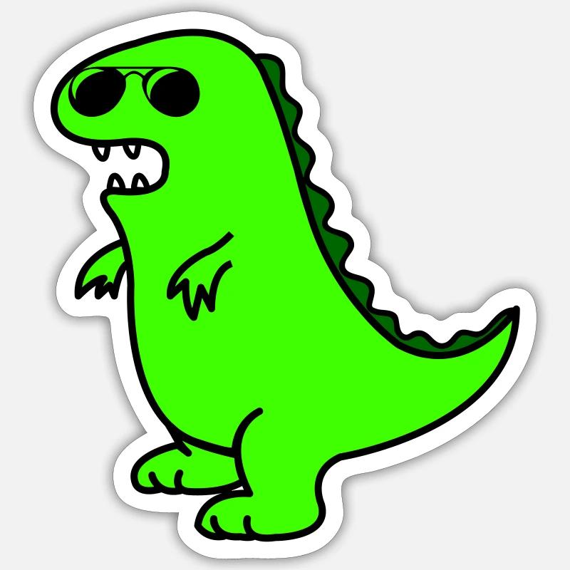 cool dino - Sticker size S (10 x 10 cm) - white matte