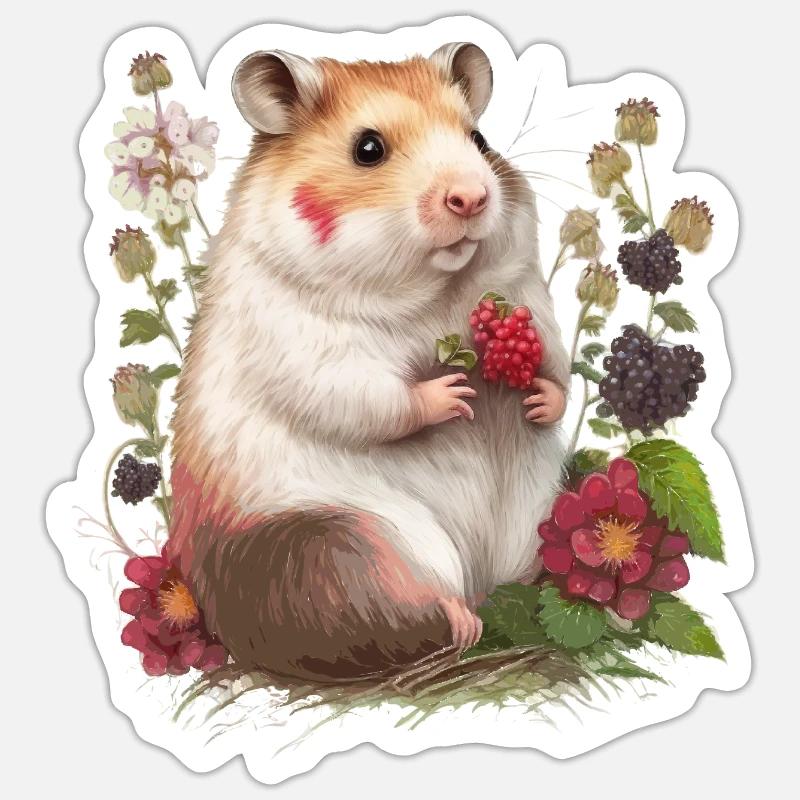 Charming hamster Sticker size S (10 x 10 cm)
