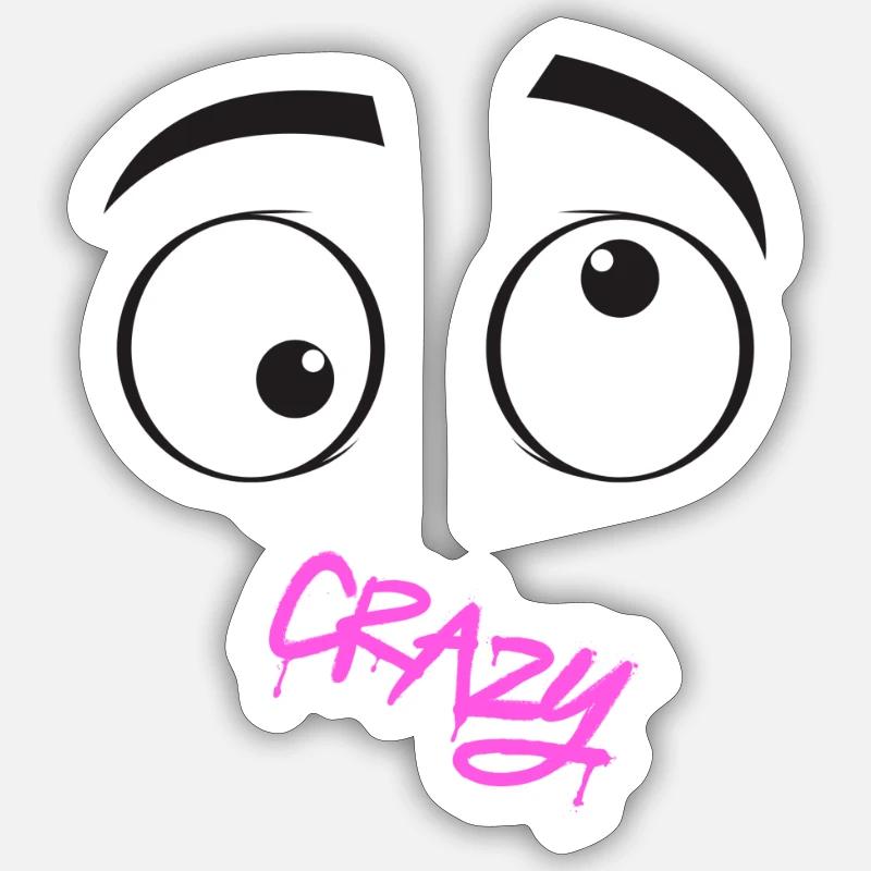 Crazy Boobs - Sticker Größe S (10 x 10 cm) - Mattweiß