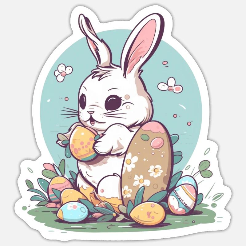 Easter Bunny Sticker size S (10 x 10 cm)