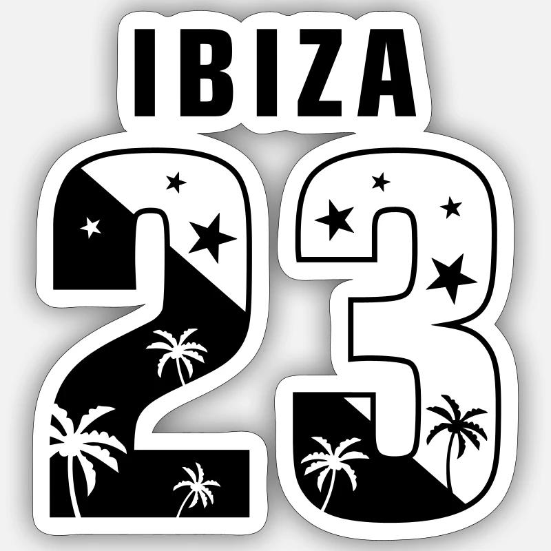 Ibiza 23 - Sticker Größe S (10 x 10 cm) - Mattweiß