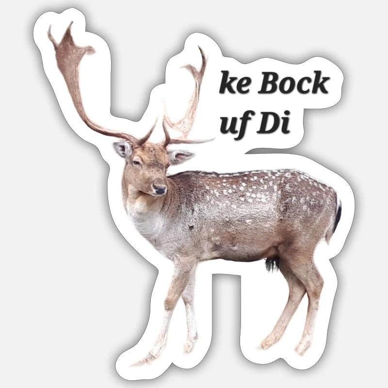 Ke Bock uf Di - Sticker Größe S (10 x 10 cm) - Mattweiß