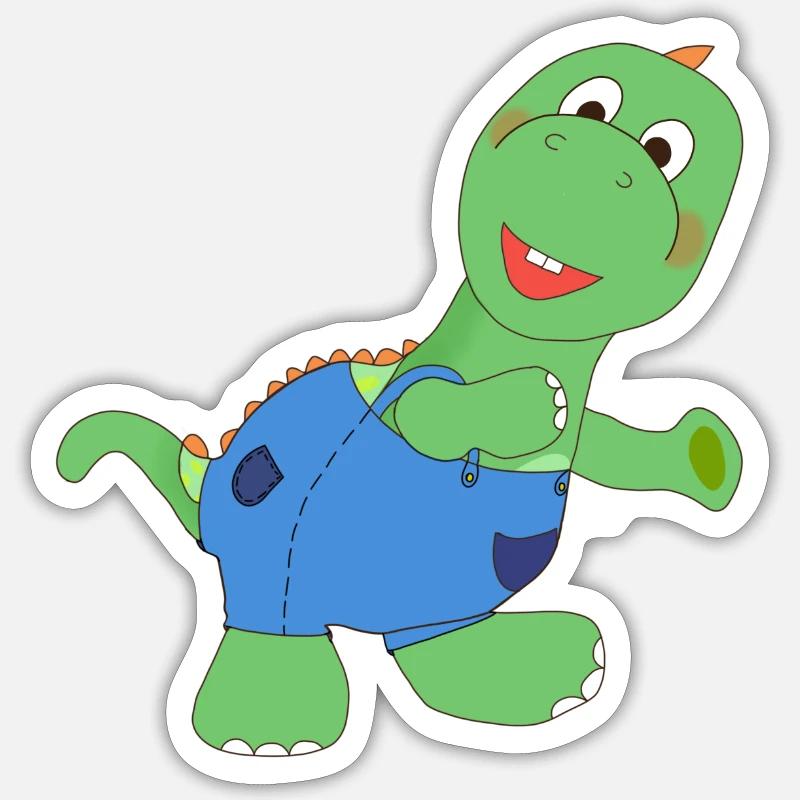 T rex - Sticker taille S (10 x 10 cm) - blanc mat