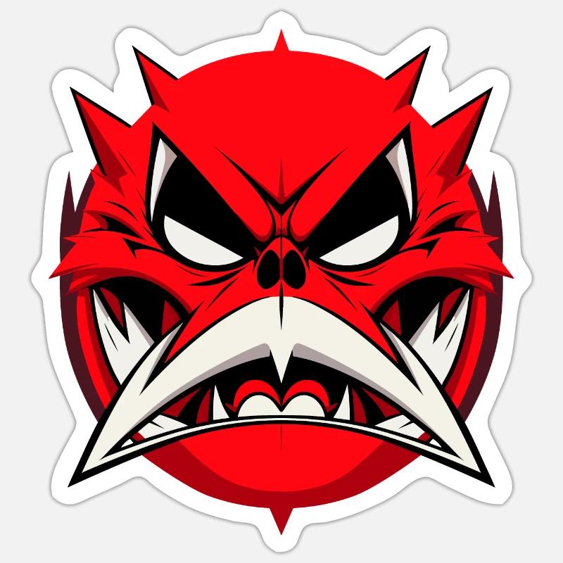 Abstract Evil Face - Sticker size S (10 x 10 cm) - white matte
