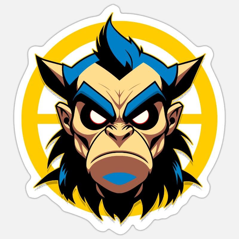 Evil man with horns Sticker size S (10 x 10 cm)
