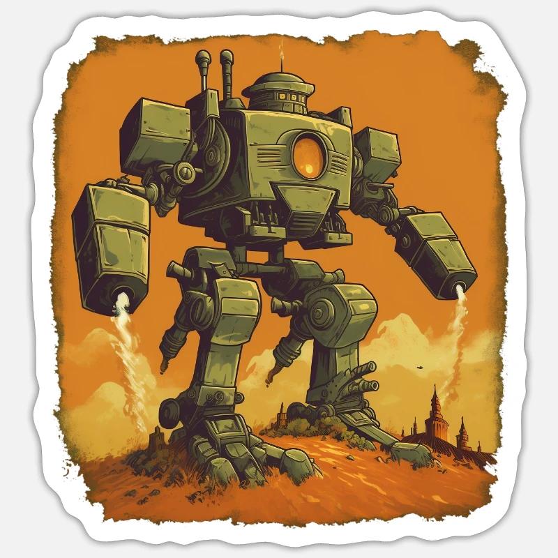 Battle Bot Sticker taille S (10 x 10 cm)