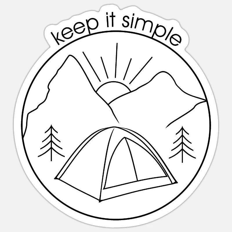 Keep it simple (schwarze Version) - Sticker Größe S (10 x 10 cm) - Mattweiß