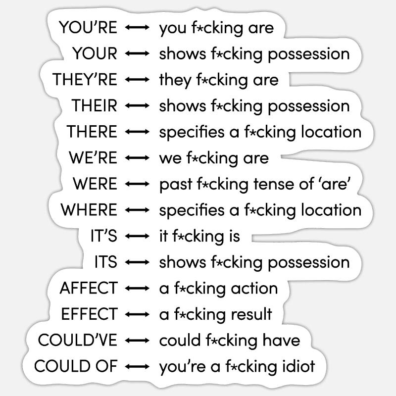 L'anglais peut être difficile... Sticker taille S (10 x 10 cm)