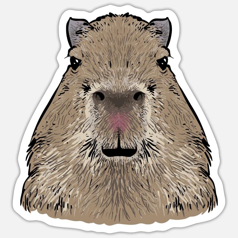 Rongeur Capybara Sticker taille S (10 x 10 cm)