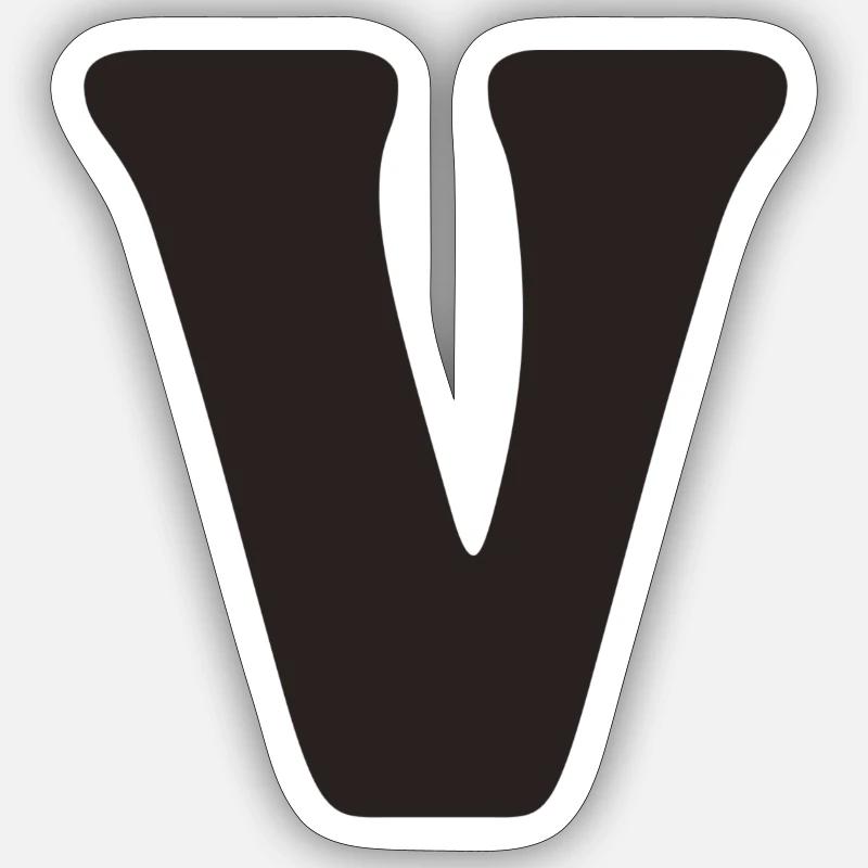 V - Sticker taille S (10 x 10 cm) - blanc mat
