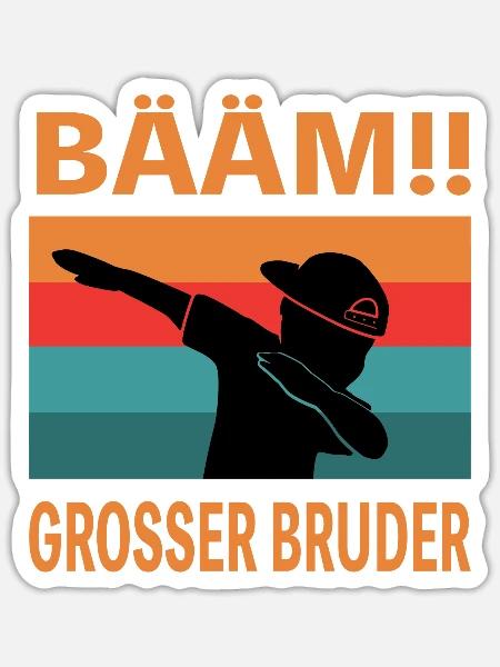 Bääm! Großer Bruder Geschenk Geburt Schwanger - Sticker Größe S (10 x 10 cm) - Mattweiß