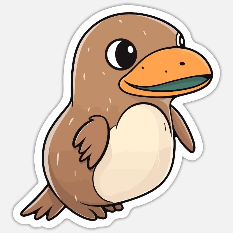 Platypus - Sticker size S (10 x 10 cm) - white matte