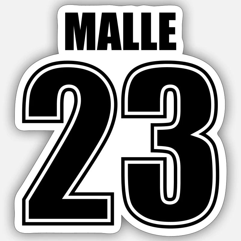 Malle 23 - Sticker taille S (10 x 10 cm) - blanc mat