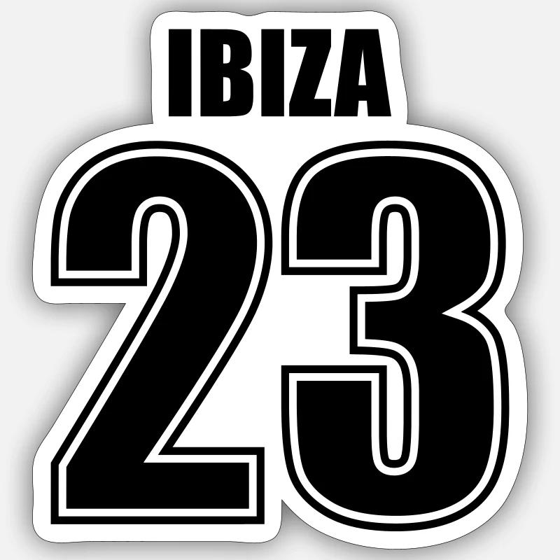 Ibiza 23 - Sticker taille S (10 x 10 cm) - blanc mat