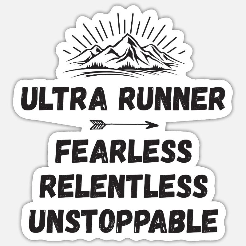 Ultra Runner - Intrépide. Implacable. Imparable. - Sticker taille S (10 x 10 cm) - blanc mat