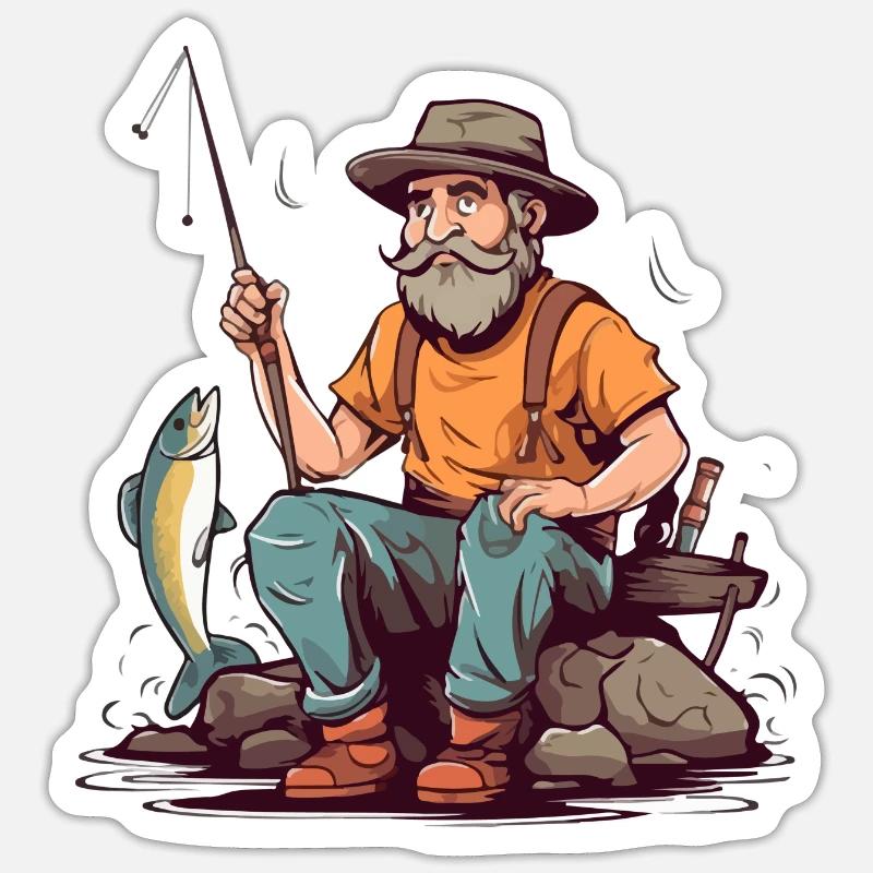 Papi Pfirsich - Sticker Größe S (10 x 10 cm) - Mattweiß