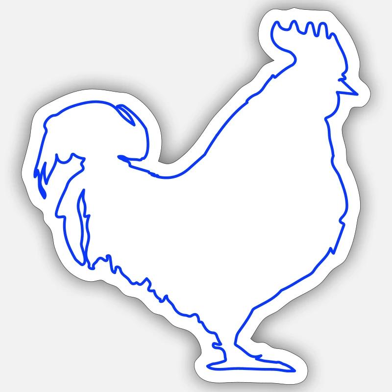 Coq - Sticker taille S (10 x 10 cm) - blanc mat