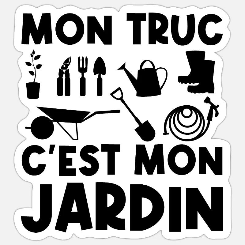Mon truc c'est mon jardin - Sticker taille S (10 x 10 cm) - blanc mat