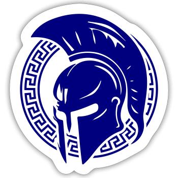 Spartaner Helm Gladiator Sparta - Sticker Größe S (10 x 10 cm) - Mattweiß - Vorne