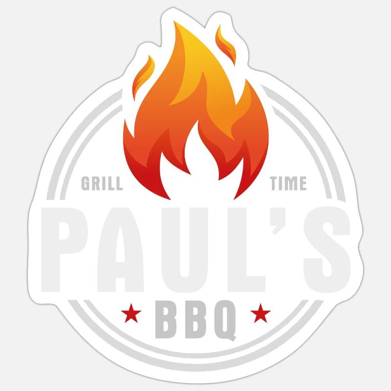 Pauls BBQ - Sticker size S (10 x 10 cm) - white matte