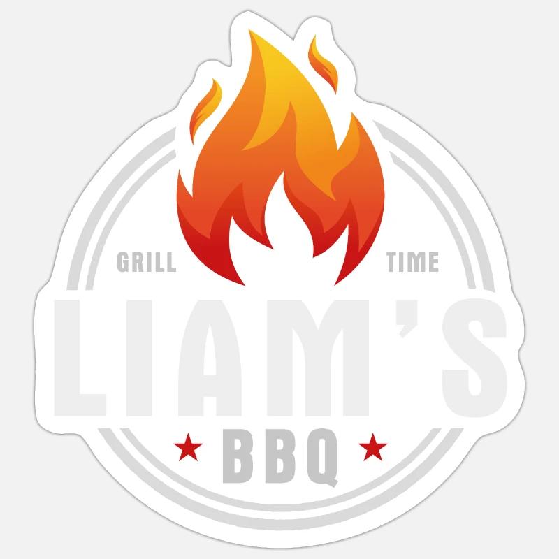 Liams BBQ - Sticker size S (10 x 10 cm) - white matte