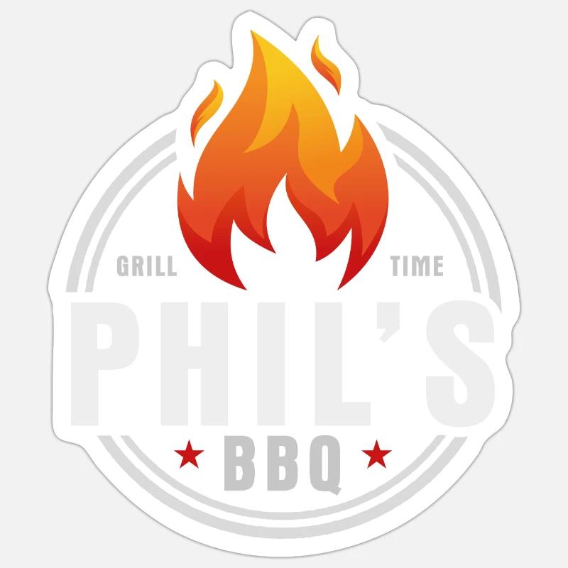 Phils BBQ - Sticker taille S (10 x 10 cm) - blanc mat