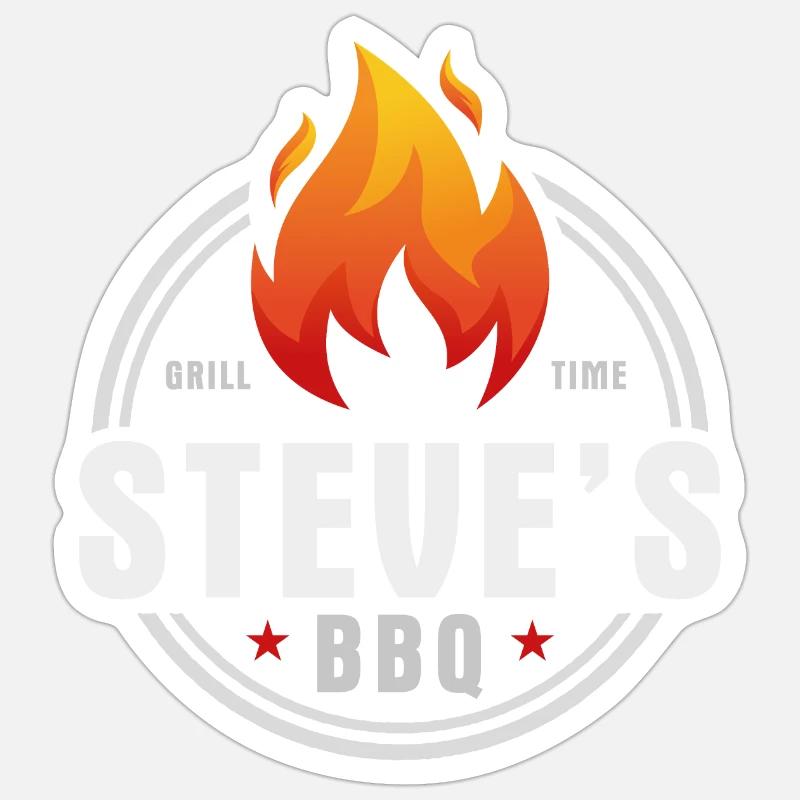 Steves BBQ - Sticker size S (10 x 10 cm) - white matte