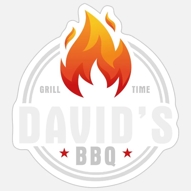 Davids BBQ Sticker size S (10 x 10 cm)