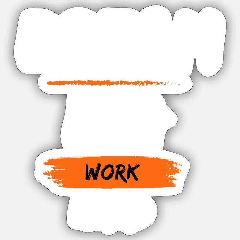 work hard - Sticker Größe S (10 x 10 cm) - Mattweiß